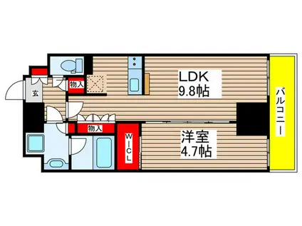 コンフォリア森下リバーサイド(1LDK/2階)の間取り写真