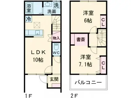 VILLA FALCO(2LDK/1階)の間取り写真