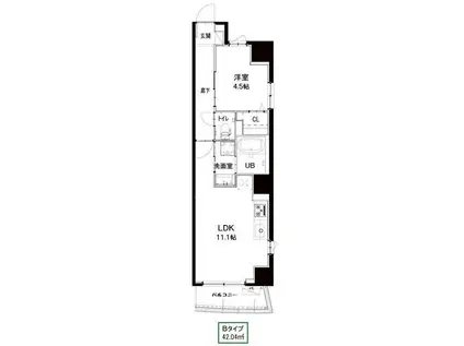 シルヴァーアウル(1LDK/7階)の間取り写真