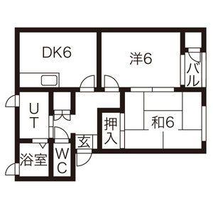 メゾンリリーフ長岡C棟(2DK/1階)の間取り写真