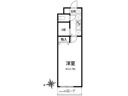 ミリアビタ実籾A(1K/2階)の間取り写真