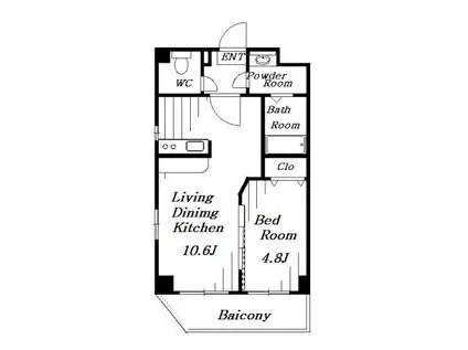 RE-LOR新千葉(1LDK/4階)の間取り写真