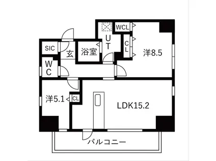 ザ・レジデンスパーク栄(2LDK/12階)の間取り写真