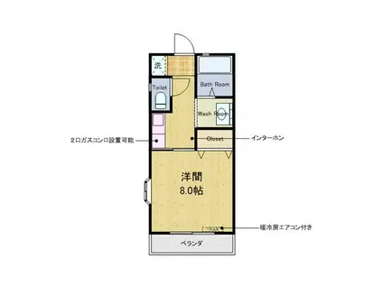 ハイム船橋B棟(1K/3階)の間取り写真