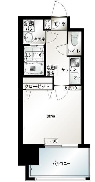 エンクレスト博多駅前Ⅲ(1K/5階)の間取り写真