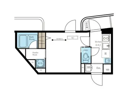 アイディ御殿山ヒルズファースト(1K/4階)の間取り写真