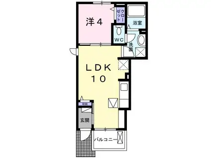 スカイテラス(1LDK/1階)の間取り写真