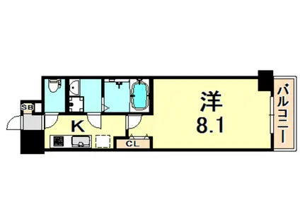 アドバンス神戸ラフィナート(1K/7階)の間取り写真