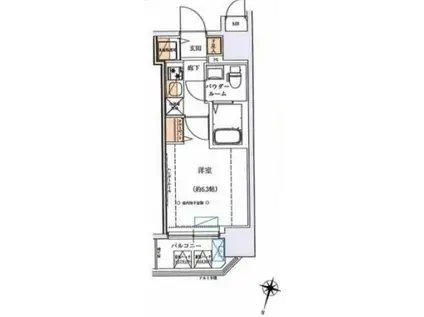 SHOKEN RESIDENCE 横浜阪東橋(1K/11階)の間取り写真