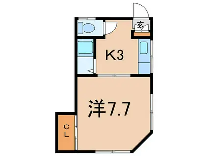 亀井荘(1K/1階)の間取り写真