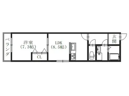 ピーターパン(1LDK/2階)の間取り写真
