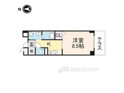 フィオーレ八木(1K/1階)の間取り写真