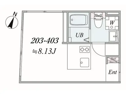 TRIAS512(ワンルーム/3階)の間取り写真