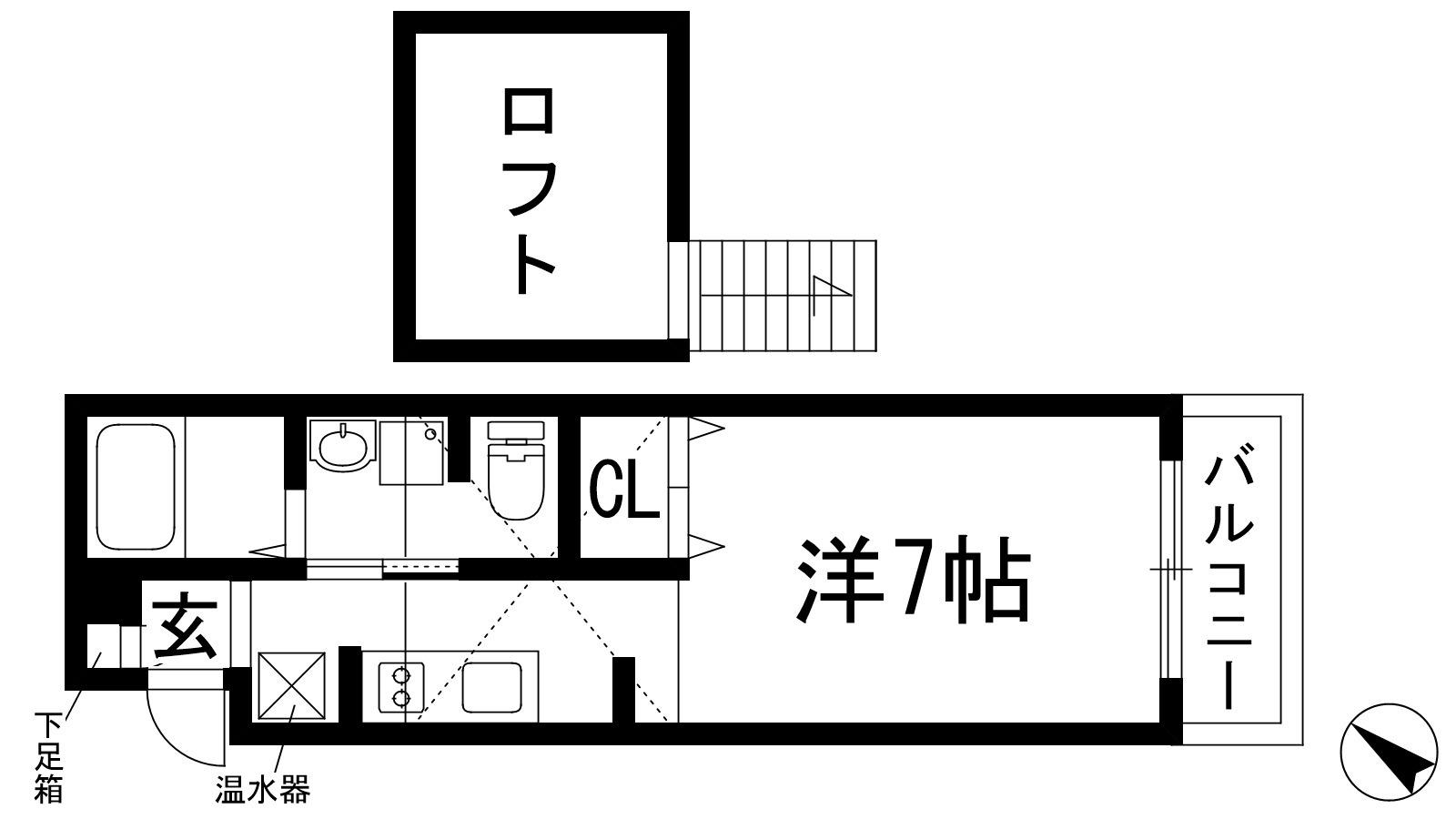 レオパレス清荒神LA1(1K/1階)の間取り写真