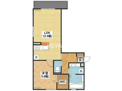 ラフィット(1LDK/3階)の間取り写真