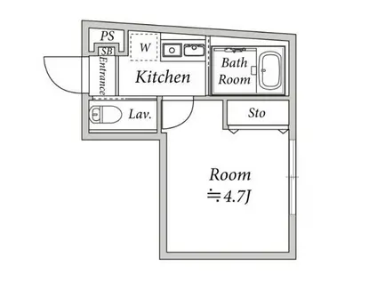 サンリバー東松原(1K/3階)の間取り写真