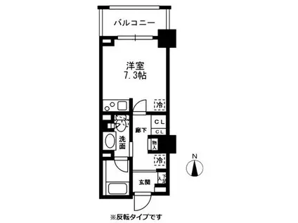 レジディア中落合B棟(ワンルーム/2階)の間取り写真