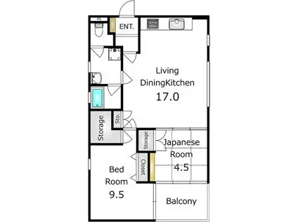 K BIDG(2LDK/4階)の間取り写真