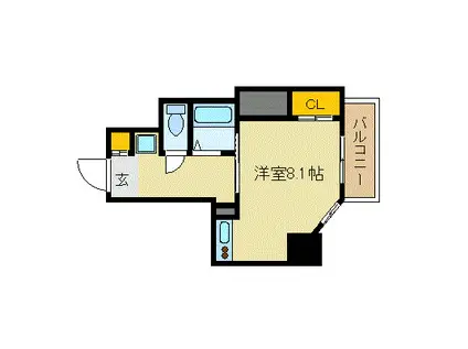 ル・パルトネール梅田北(ワンルーム/10階)の間取り写真