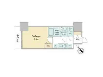 メイクス熱田神宮(1K/12階)の間取り写真