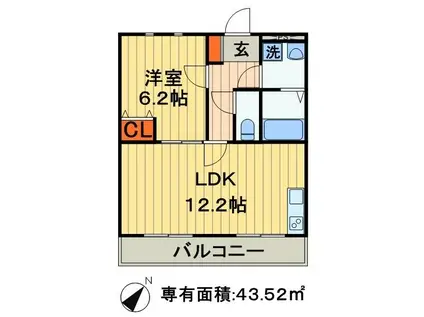 アネックスI(1LDK/1階)の間取り写真