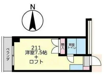 エス・ティー宮崎台(ワンルーム/2階)の間取り写真