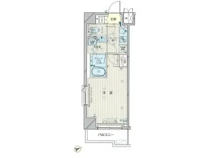 ルーブル川崎矢向(1K/8階)の間取り写真