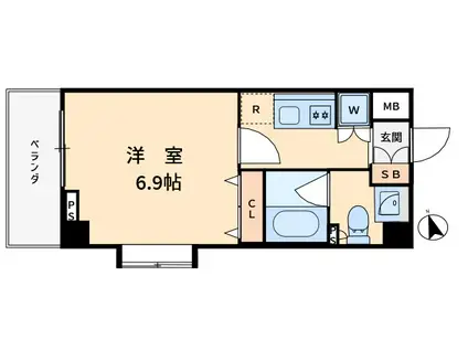 CONTENTO浅草橋 (1K/3階)の間取り写真