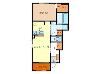 フロンティア TH (1LDK/1階)の間取り写真