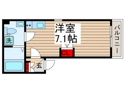 アーバンステージ月島II(ワンルーム/1階)の間取り写真