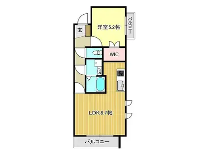 バロン御幸町(1LDK/3階)の間取り写真