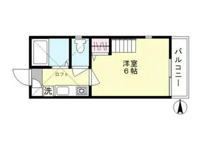 ショコラIII(1K/2階)の間取り写真