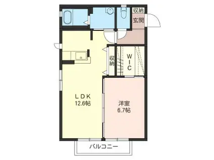 シャーメゾン ヴェルディ・ア・カーサA(1LDK/1階)の間取り写真