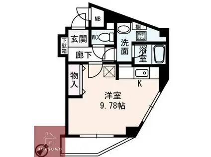 PARK HOUSE HINO(1K/3階)の間取り写真