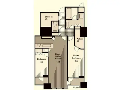 三田ガーデンヒルズ(2LDK/2階)の間取り写真