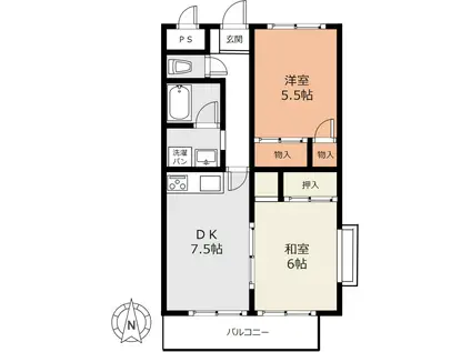 アトレーユ日吉台(2DK/3階)の間取り写真