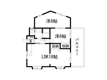 加茂ビル(2LDK/4階)の間取り写真