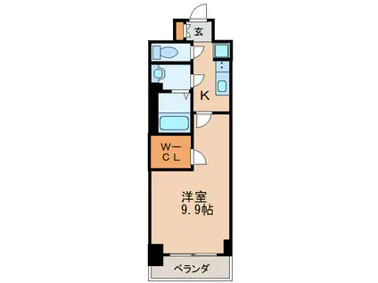 プレサンス丸の内リラティ(1K/8階)の間取り写真