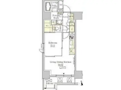 パークアクシス秋葉原イースト(1LDK/4階)の間取り写真