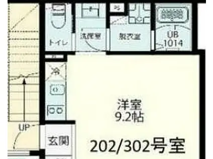 フォルスクラス四谷三丁目(ワンルーム/2階)の間取り写真