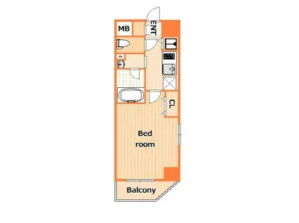 M・FRONTIER(1K/4階)の間取り写真