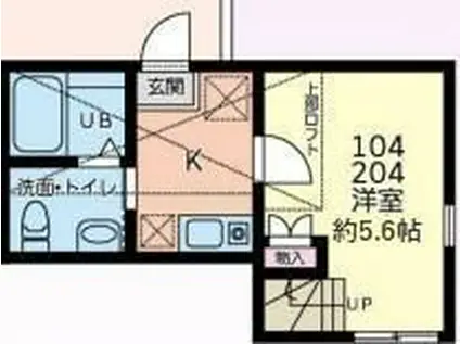 プレジア生田(1K/1階)の間取り写真