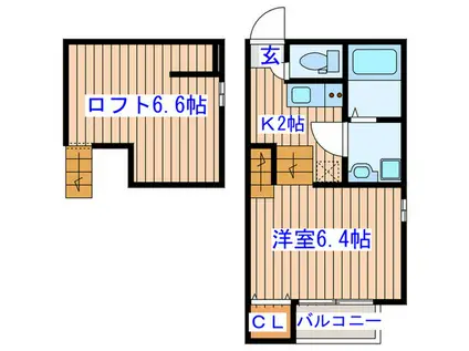ハーモニーテラス67(1K/1階)の間取り写真