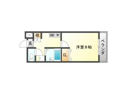 ディアス山手II(1K/2階)の間取り写真