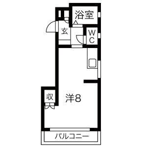 ハイツ牧の原(ワンルーム/1階)の間取り写真