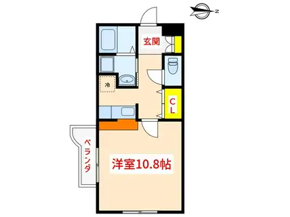 ベルビューKKR(ワンルーム/1階)の間取り写真