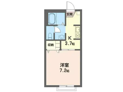 エスポワール・N(1K/1階)の間取り写真