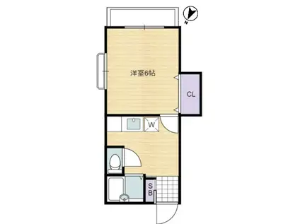 第2メゾン亀井(1K/2階)の間取り写真