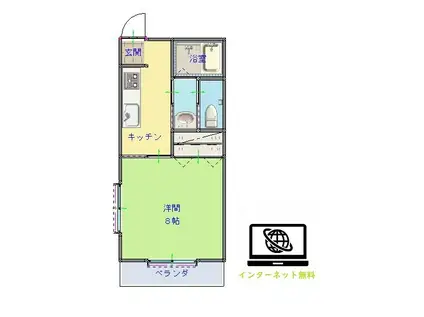 ACHARA1I(1K/1階)の間取り写真