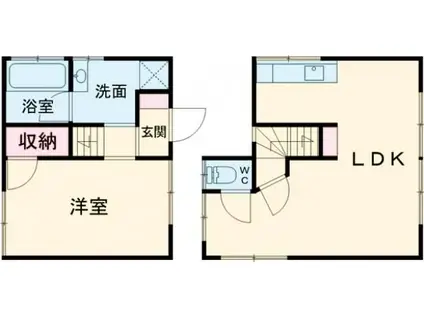 大塔アパート(1LDK/1階)の間取り写真